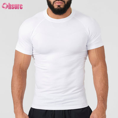 Camiseta de compresión para hombre, de manga corta, personalizada, de poliéster, ligera, de secado rápido, adecuada para correr y fitness, para entrenamiento muscular.