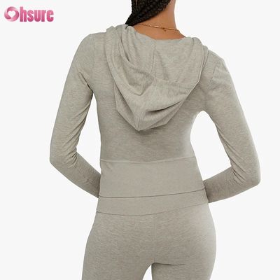 Chaqueta de entrenamiento con cremallera completa y activa de alta calidad para fitness, con bolsillo lateral para mujer