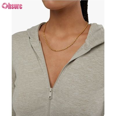 Chaqueta de entrenamiento con cremallera completa y activa de alta calidad para fitness, con bolsillo lateral para mujer