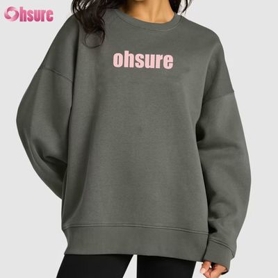 Sudadera larga personalizada para mujer, diseño casual holgado con cuello redondo y capucha para deportes de invierno, tejido de punto