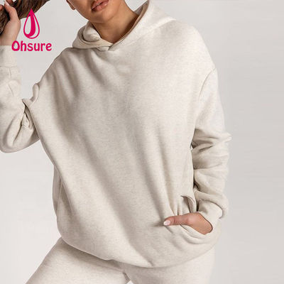 Sudaderas con capucha con logotipo personalizado Ohsure para mujer, lisas, bordadas, 100% algodón, holgadas, sudaderas oversize para mujer, esenciales, informales