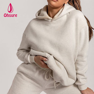 Sudaderas con capucha con logotipo personalizado Ohsure para mujer, lisas, bordadas, 100% algodón, holgadas, sudaderas oversize para mujer, esenciales, informales