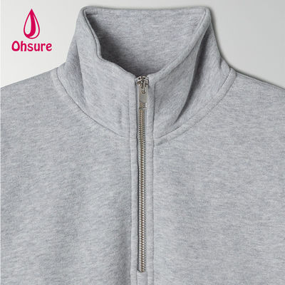Ohsure Medio pullover con cremallera 1/4 con cremallera suéter en blanco de gran tamaño con manga larga suéter mujer con capucha algodón personalizado Venta caliente de lana