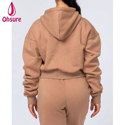 Ropa Deportiva para Mujer, Pulóveres, Tops, Forro Polar de Algodón Orgánico, Sudaderas con Capucha Deportivas, Logotipo en Relieve, Sudaderas con Capucha para Entrenamiento Físico para Mujer