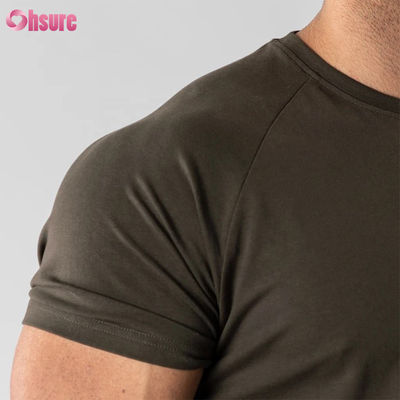 95% algodón 5% mezcla de espandéx Plain Blank Logotipo personalizado Longline Curved Hem Muscle Bodybuilding Gimnasio camiseta masculina