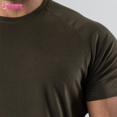 95% algodón 5% mezcla de espandéx Plain Blank Logotipo personalizado Longline Curved Hem Muscle Bodybuilding Gimnasio camiseta masculina