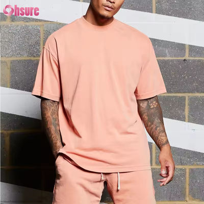 Logotipo personalizado Ropa de ejercicio Ropa deportiva Peso pesado Vintage algodón ácido lavado Correr de gran tamaño Camisa de gimnasia hombres