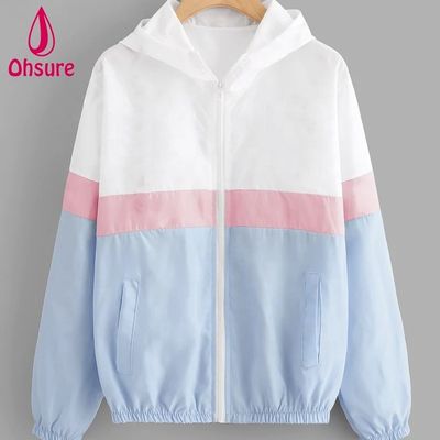 Mujeres Windbreaker Deportes chaqueta al aire libre Moda Entrenamiento de carrera Hoodie chaqueta de motocicleta chaqueta de poliéster de cremallera chaqueta tejida estándar