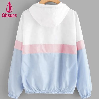 Mujeres Windbreaker Deportes chaqueta al aire libre Moda Entrenamiento de carrera Hoodie chaqueta de motocicleta chaqueta de poliéster de cremallera chaqueta tejida estándar