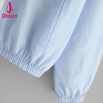 Mujeres Windbreaker Deportes chaqueta al aire libre Moda Entrenamiento de carrera Hoodie chaqueta de motocicleta chaqueta de poliéster de cremallera chaqueta tejida estándar