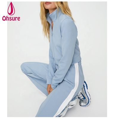 Mujeres Windbreaker Deportes chaqueta al aire libre Moda Entrenamiento de carrera Hoodie chaqueta de motocicleta chaqueta de poliéster de cremallera chaqueta tejida estándar