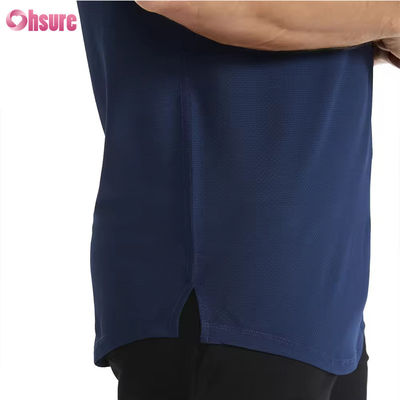 Vestidos de acondicionamiento físico de tamaño estadounidense camisetas deportivas de gimnasio para hombres T-shirts respiratorias de alta elasticidad rápidamente secas para correr camisetas slim fit