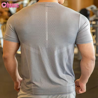 Camiseta deportiva para hombre, ropa deportiva activa, poliéster, spandex, para hombre, para correr, gimnasio, ligera, deportiva, elástica, camisetas