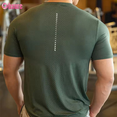 Camiseta deportiva para hombre, ropa deportiva activa, poliéster, spandex, para hombre, para correr, gimnasio, ligera, deportiva, elástica, camisetas
