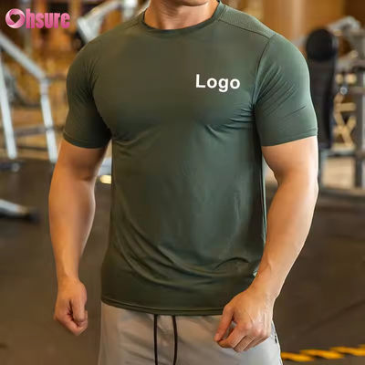 Camiseta deportiva para hombre, ropa deportiva activa, poliéster, spandex, para hombre, para correr, gimnasio, ligera, deportiva, elástica, camisetas