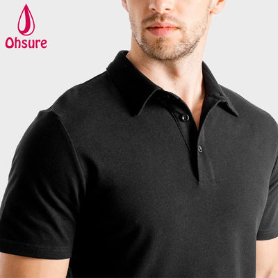 Camisa de logotipo personalizado de OEM Gimnasio de oficina de verano Spandex / Nylon Entrenador personal masculino Ropa de trabajo Hombres Camisas de polo en blanco Casual XS-2XL