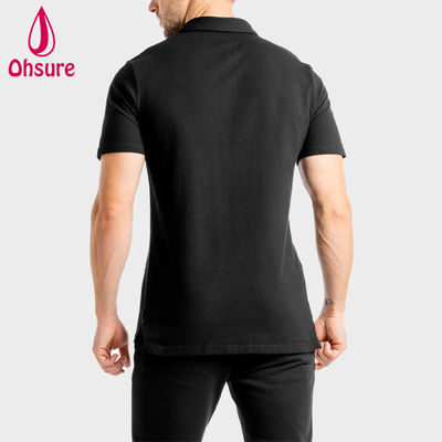 Camisa de logotipo personalizado de OEM Gimnasio de oficina de verano Spandex / Nylon Entrenador personal masculino Ropa de trabajo Hombres Camisas de polo en blanco Casual XS-2XL