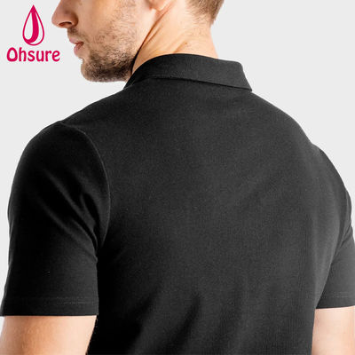 Camisa de logotipo personalizado de OEM Gimnasio de oficina de verano Spandex / Nylon Entrenador personal masculino Ropa de trabajo Hombres Camisas de polo en blanco Casual XS-2XL