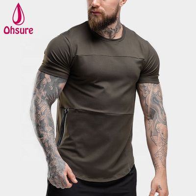 Camiseta de talla grande al por mayor, transpirable, deportiva, personalizada, camiseta de manga corta, para hombre, fitness