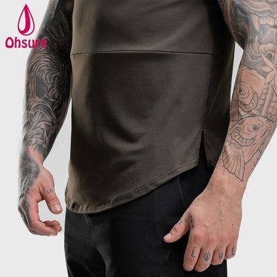 Camiseta de talla grande al por mayor, transpirable, deportiva, personalizada, camiseta de manga corta, para hombre, fitness
