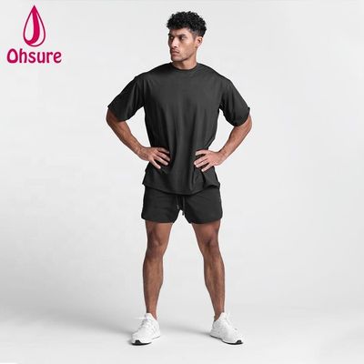 Nueva llegada Impreso personalizado de talla grande camiseta deportiva de hombre bajada de peso ligero sudor elegante camiseta de gimnasio soltera