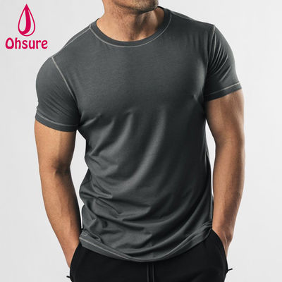 Camiseta deportiva de hombre de ajuste muscular con costuras en zigzag de secado rápido con logotipo personalizado OEM, entrenamiento de gimnasio para hombre, camisetas en blanco casuales estampadas