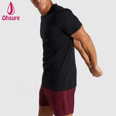 Slim Fit algodón Spandex hombre camiseta de gimnasio culturismo camiseta de entrenamiento ropa de alta calidad personalizada para hombres Casual Impreso