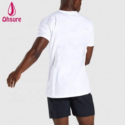Slim Fit algodón Spandex hombre camiseta de gimnasio culturismo camiseta de entrenamiento ropa de alta calidad personalizada para hombres Casual Impreso