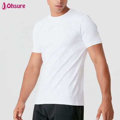 Mayorista Logotipo personalizado Camisas masculinas Slim Fit Hombre Ropa de gimnasio de algodón Spandex Blanco Camiseta de manga corta masculina