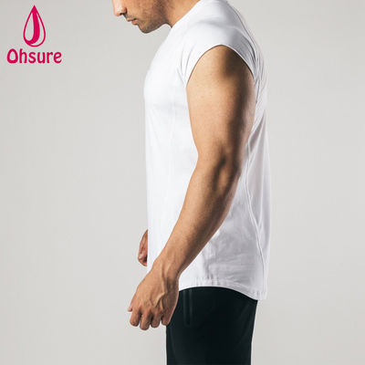 Camiseta sin mangas con corte crudo para hombre, ropa de entrenamiento para hombre, camiseta sin mangas para gimnasio, camisetas para hombre, camisetas lisas, camisetas en blanco