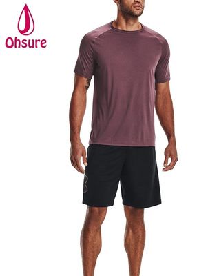 92% Poliéster 8% Spandex Hombre Deportes Secado Rápido Camisetas Mayorista Fitness Ropa Deportiva Gimnasio Activo Ropa Camiseta para Hombre Casual Estampado