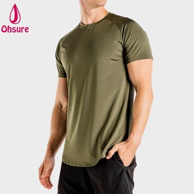 Nueva llegada Ligero Transpirable Atlético Hombres Fitness Tejido de secado rápido Spandex Elastano Ropa de hombre Camisetas