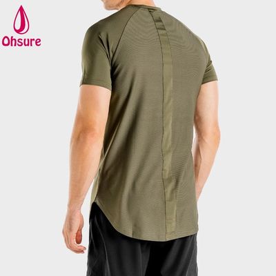 Nueva llegada Ligero Transpirable Atlético Hombres Fitness Tejido de secado rápido Spandex Elastano Ropa de hombre Camisetas