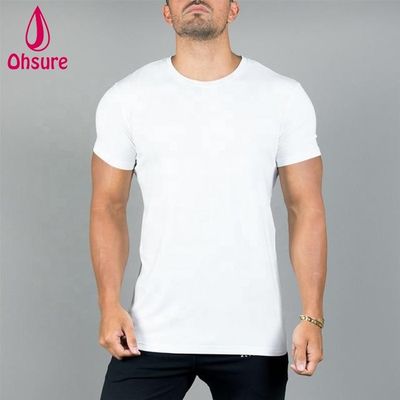Camiseta de gimnasio de manga corta para hombre con estampado personalizado, entrenamiento deportivo, gimnasio, fitness, compresión, negro, estampado casual, patrón de punto, OEM
