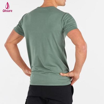Camiseta deportiva para hombre en oferta, 95% algodón, 5% spandex, camiseta de entrenamiento, camiseta de estilo de vida, camiseta de gimnasio de manga corta para hombre