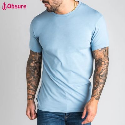Nueva Ropa Deportiva Casual para Hombre Fitness Gimnasio Desgaste Camiseta Lisa Camiseta Ajustada de Bambú Camiseta Deportiva Personalizada