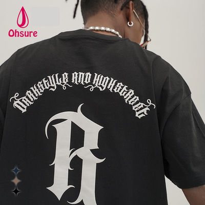 Ohsure Logotipo personalizado Streetwear Diseño 100% de algodón Moda corbata y colorante hombres de gran tamaño camisetas gráficas
