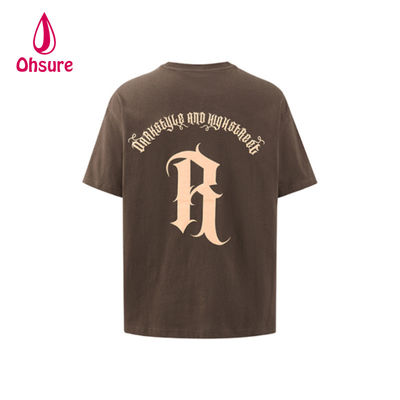 Ohsure Logotipo personalizado Streetwear Diseño 100% de algodón Moda corbata y colorante hombres de gran tamaño camisetas gráficas