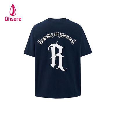 Ohsure Logotipo personalizado Streetwear Diseño 100% de algodón Moda corbata y colorante hombres de gran tamaño camisetas gráficas