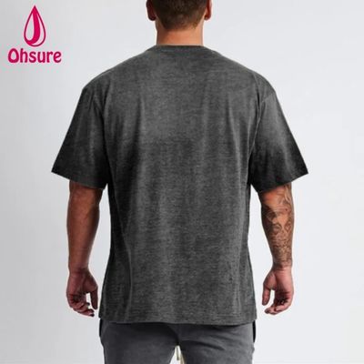 Camiseta de calle de algodón en blanco, camiseta de hombros caídos de gran tamaño, camiseta de peso pesado, impresión personalizada de alta calidad para hombre, informal