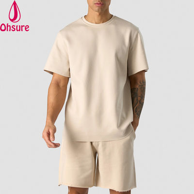 Moda verano 100% de algodón de talla grande, con cuerpo adecuado, cuello ligero, camisetas deportivas para hombres