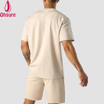 Moda verano 100% de algodón de talla grande, con cuerpo adecuado, cuello ligero, camisetas deportivas para hombres