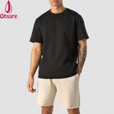 Moda verano 100% de algodón de talla grande, con cuerpo adecuado, cuello ligero, camisetas deportivas para hombres