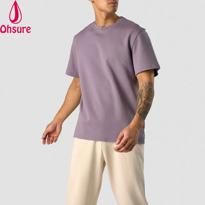 Moda verano 100% de algodón de talla grande, con cuerpo adecuado, cuello ligero, camisetas deportivas para hombres