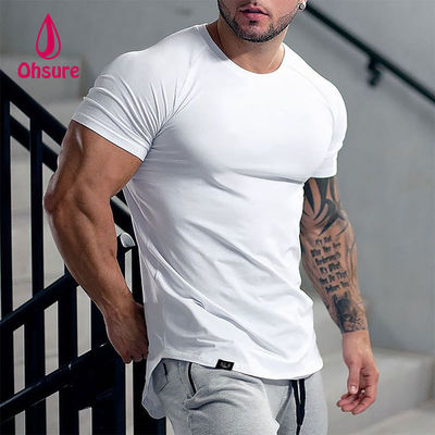 Ohsure personalizar con logotipo patrón personalizado mayorista de moda de alta calidad blanco casual más grande de deportes de algodón hombre camiseta
