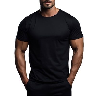 Mayorista Personalizar Hombres Alta Calidad Algodón Blanco Casual Impreso Gimnasio Moda Holgado Ropa Deportiva Negro Camisetas de Gimnasio para Hombres