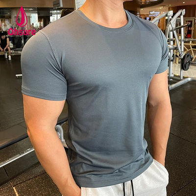 Ohsure Hombres Camiseta de manga corta de verano de seda fría reciclada de alta calidad Xylitol algodón personalizado de logotipo privado camisetas de gimnasio para hombres