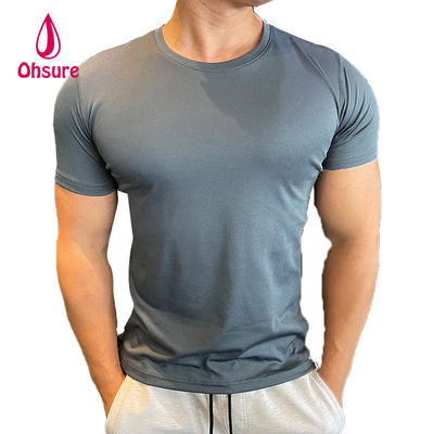 Ohsure Hombres Camiseta de manga corta de verano de seda fría reciclada de alta calidad Xylitol algodón personalizado de logotipo privado camisetas de gimnasio para hombres