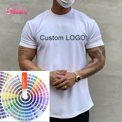Personaliza Ropa Deportiva para Hombre Gimnasio Moda Holgada Ropa Deportiva al por mayor Camisetas de gimnasio estampadas informales para hombre