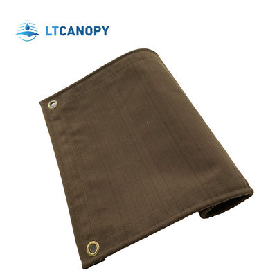 Lona de camión con toldo de tienda de campaña de lona recubierta de silicio orgánico transpirable e impermeable personalizada por Litong, color marrón